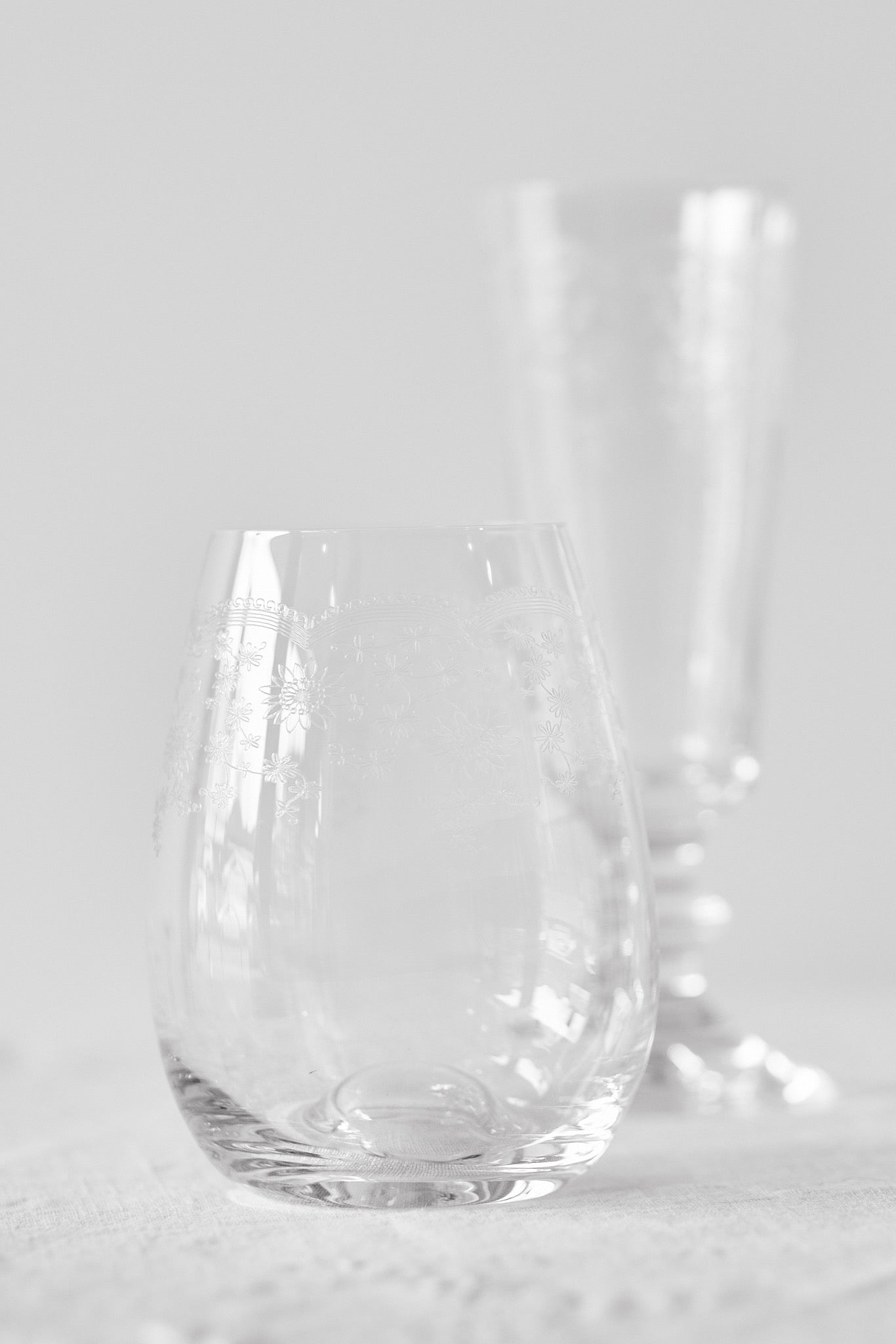
                  
                    Etched Floral Wine Glass
                  
                