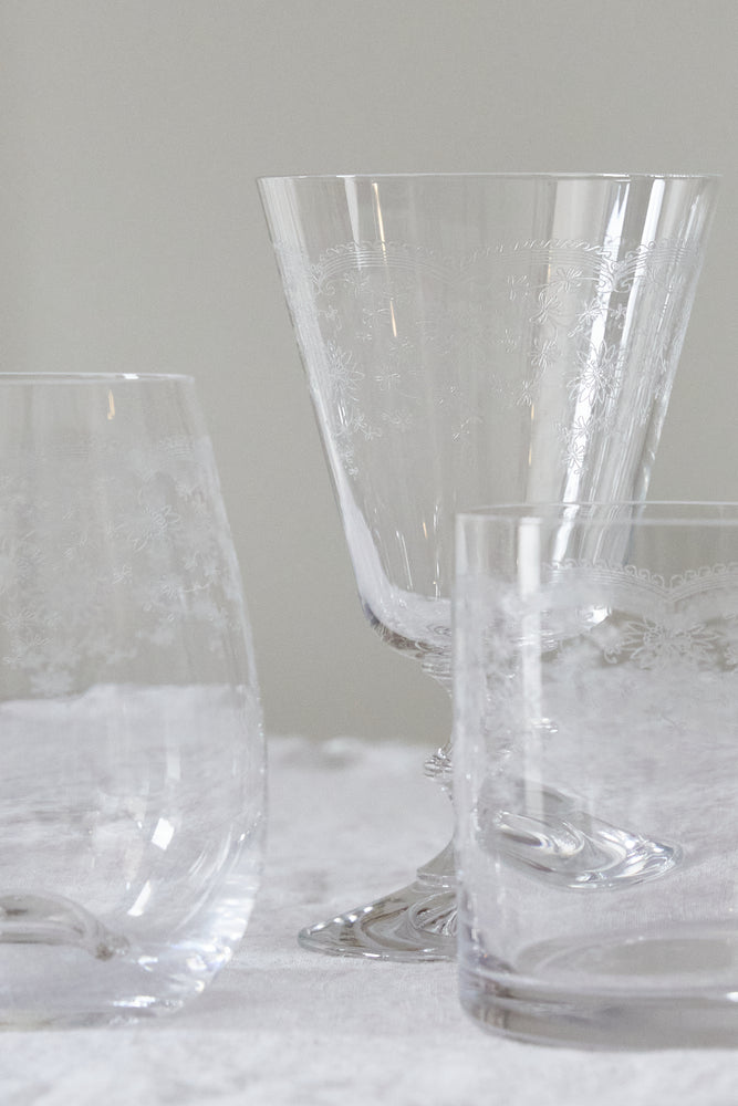 
                  
                    Etched Floral Wine Glasses
                  
                