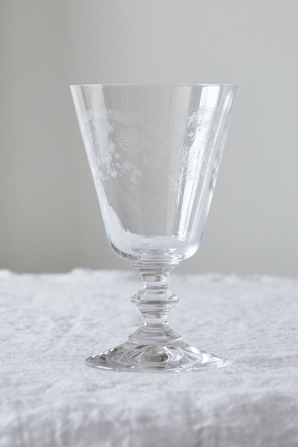 Etched Floral Wine Glasses